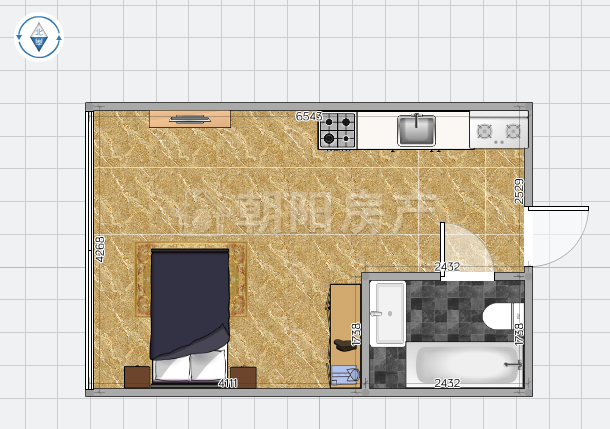 龙湖中心44平米精装小公寓_8