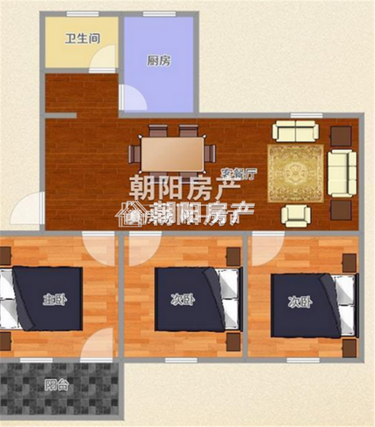 金岭村 91平 朝南三居 满两年 采光好 随时看房