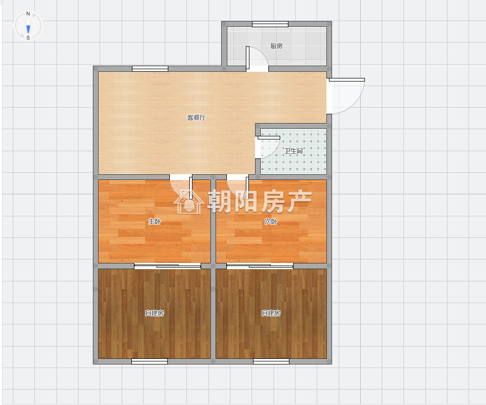 钟郢小区 59平 朝南两居 学区房 满两年