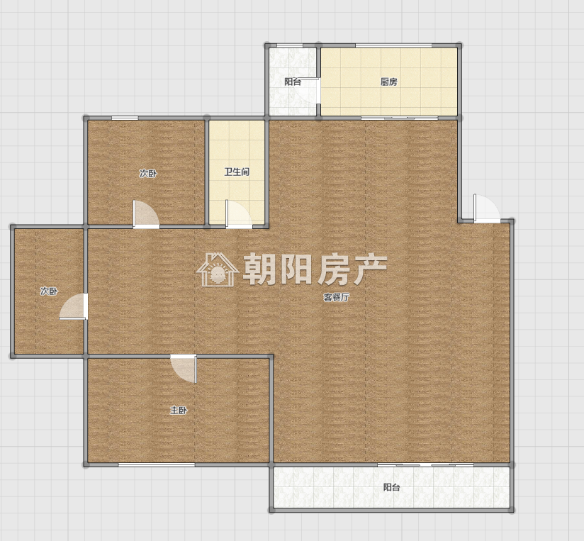 淮河公馆 96平 南向三室二厅 单价2083元 学区房交通便利