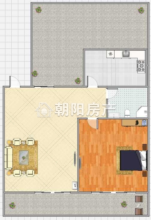 湖滨家园 57平 朝南一室一厅 购物便捷 毛坯房