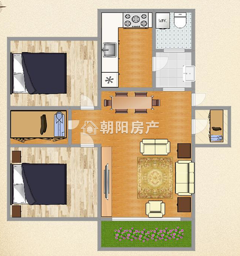 商贸文化广场 94平 南向两室一厅 精装免税满两年