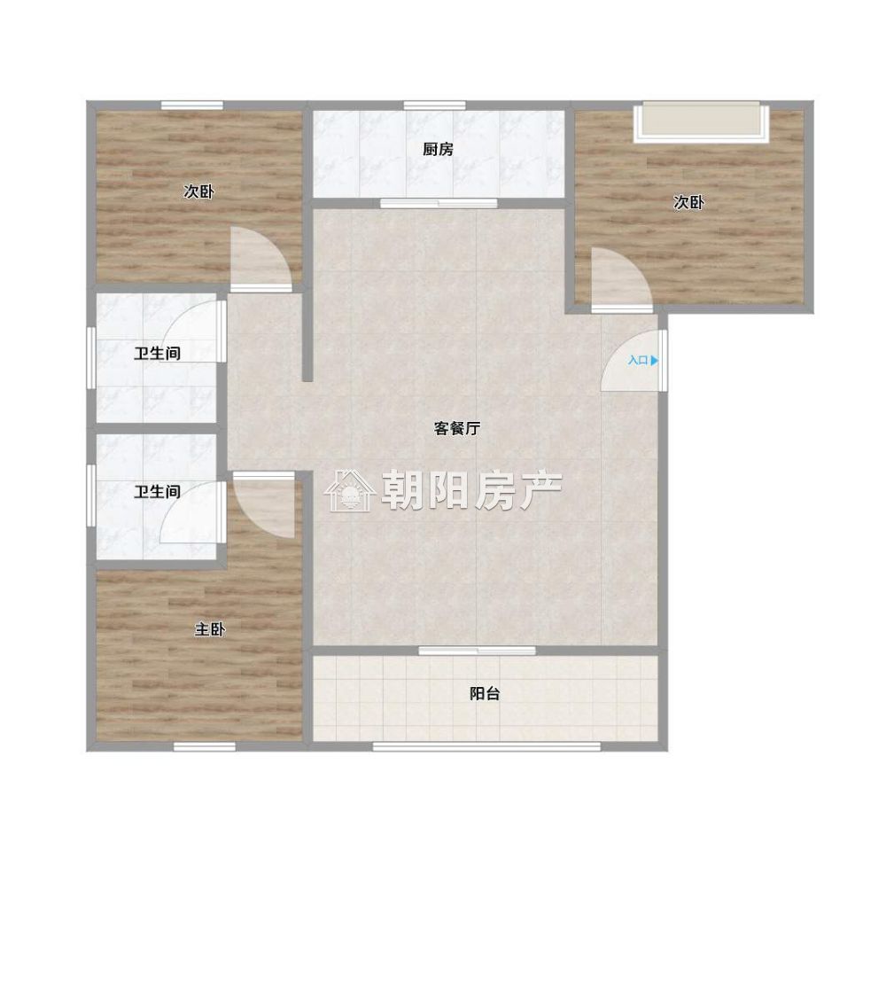 万茂华府 117平 南向三室 毛坯学区房 5537元/平