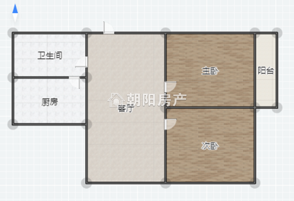 翡翠苑 70平 东向两居 简装 满两年 单价2961元/平