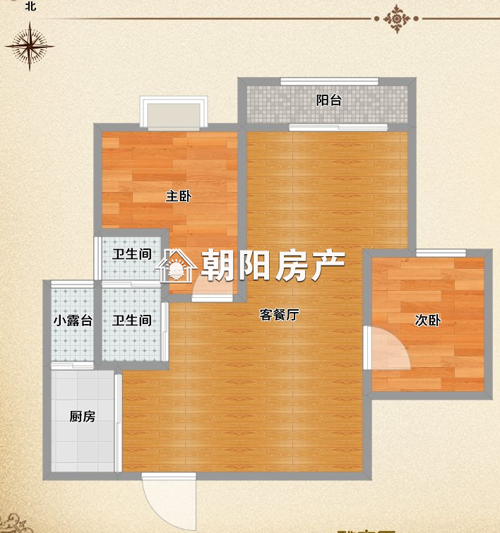 锦绣花园 80平 南向两室 采光好 2875元/平