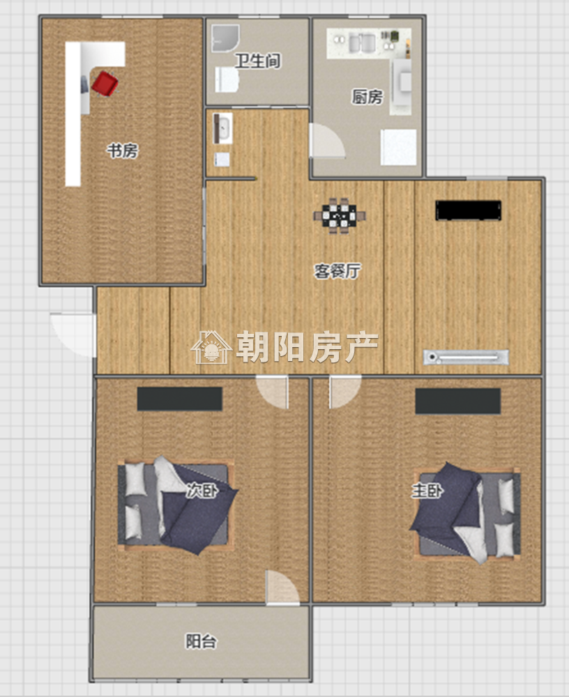 华声苑 85平 南向三室一厅 2111元/平 学区房 满两年