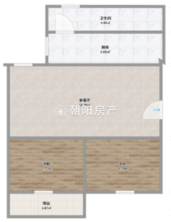 四水厂家属楼 59平 南向两居 交通便利 满两年 随时看房