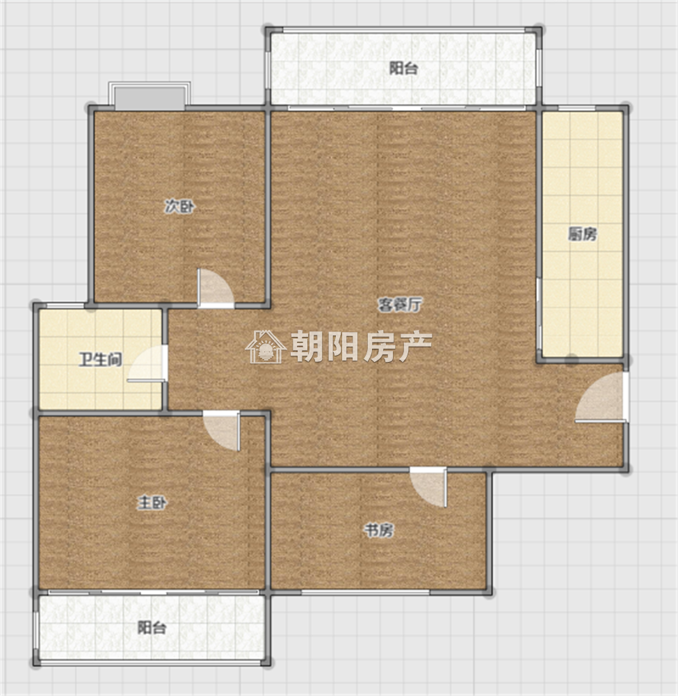 东方丽景 118平 南向精装三室 免税 配套齐全