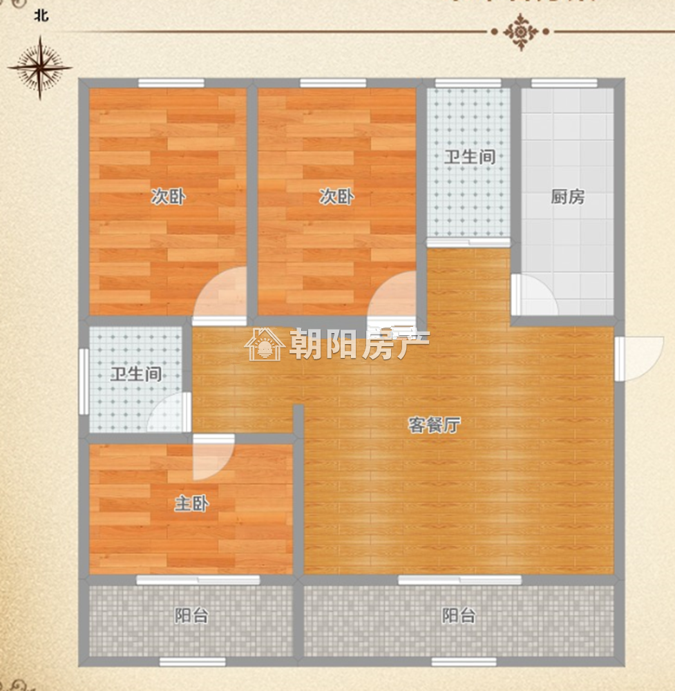 万盛华府 2室2厅1卫 毛坯 学区房