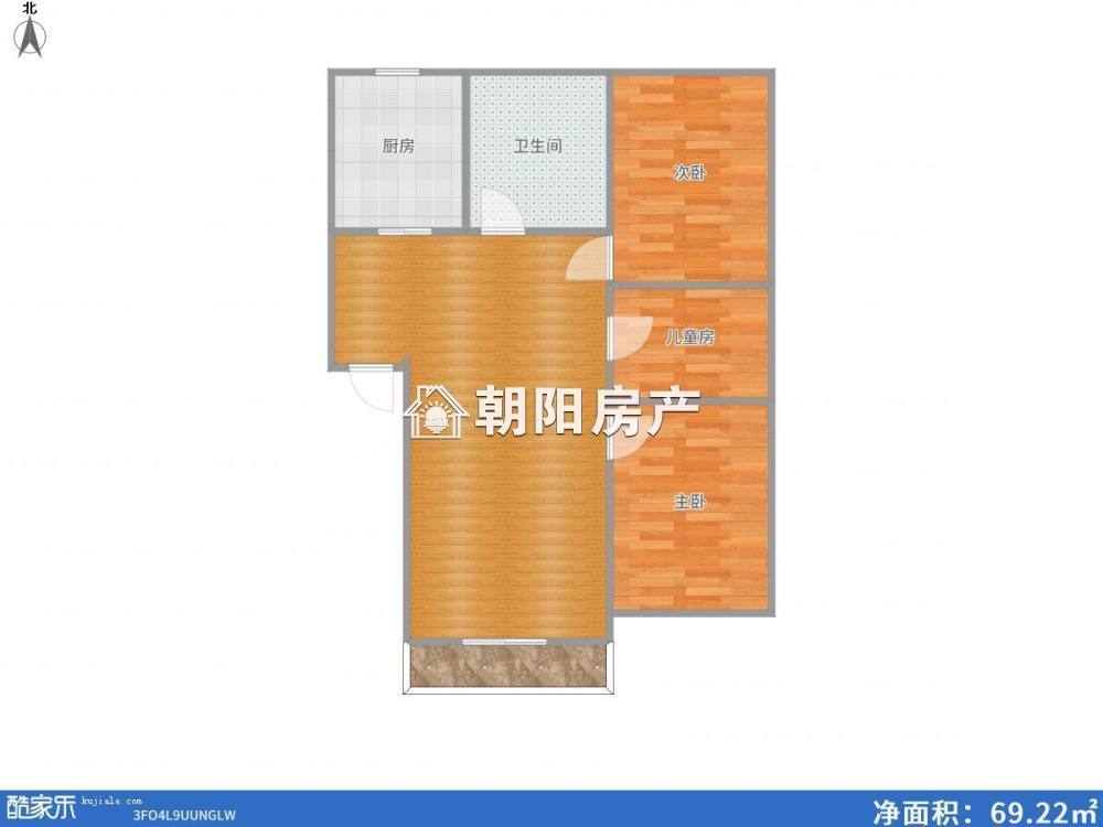 现代汉城 104平 南向精装三室 满两年 学区房
