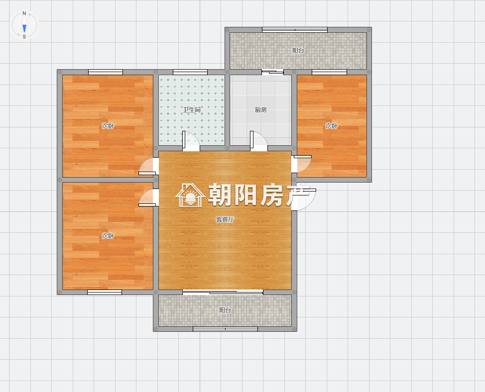 惠利商贸广场 98平 南向三居 简装 交通便利