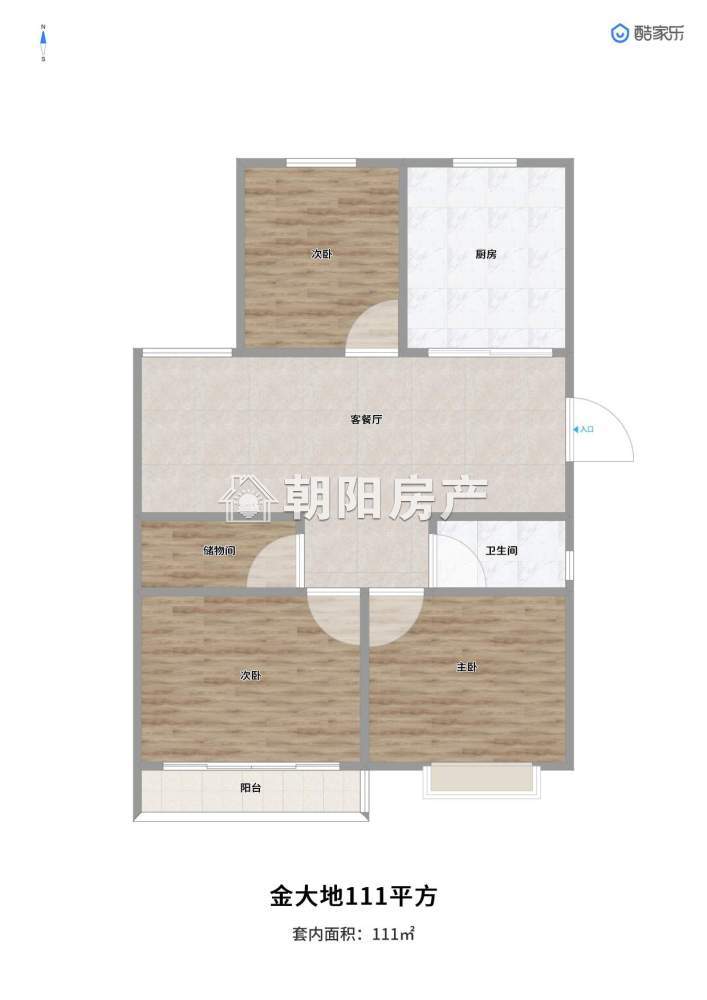 金大地悦府 111平 南向三室两卫 交通便利 毛坯可定制