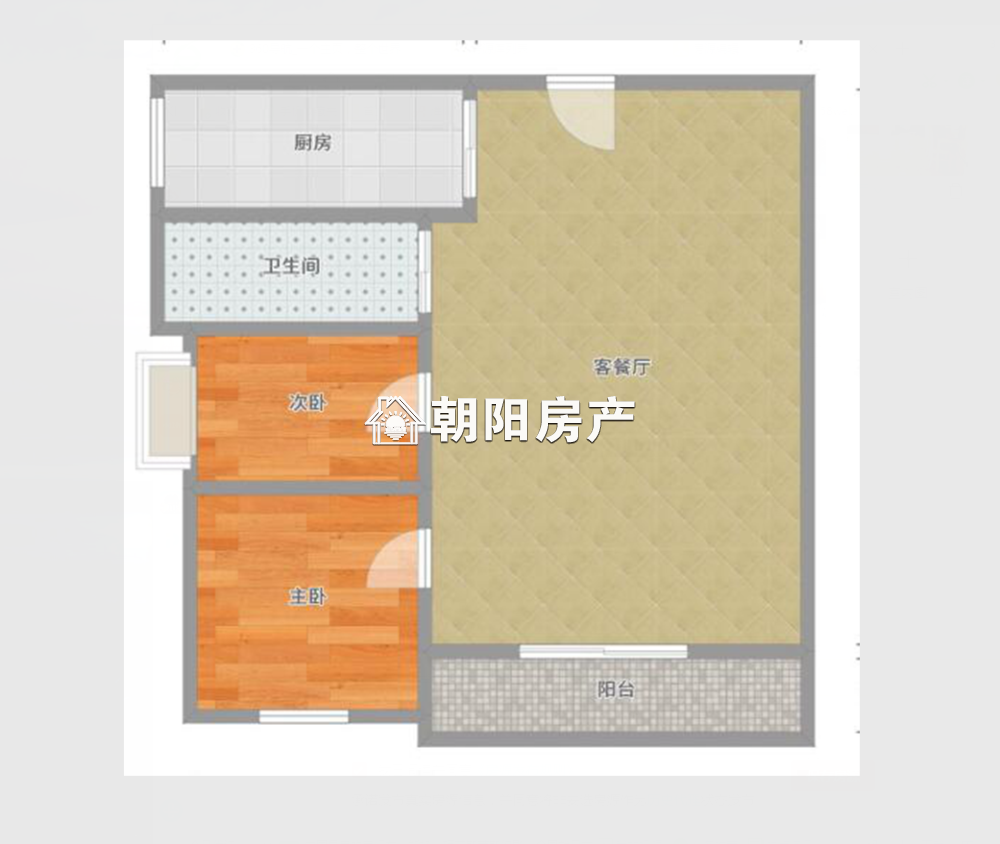 朝阳雅园 97平 南向两室毛坯 3608元/平 学区房满两年