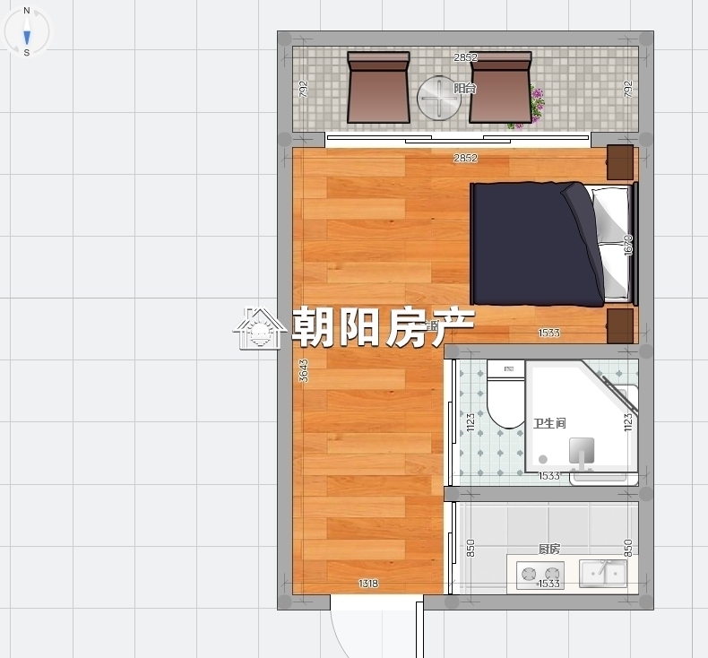 万茂华府 41平 高楼层一室一厅 毛坯 随时看房