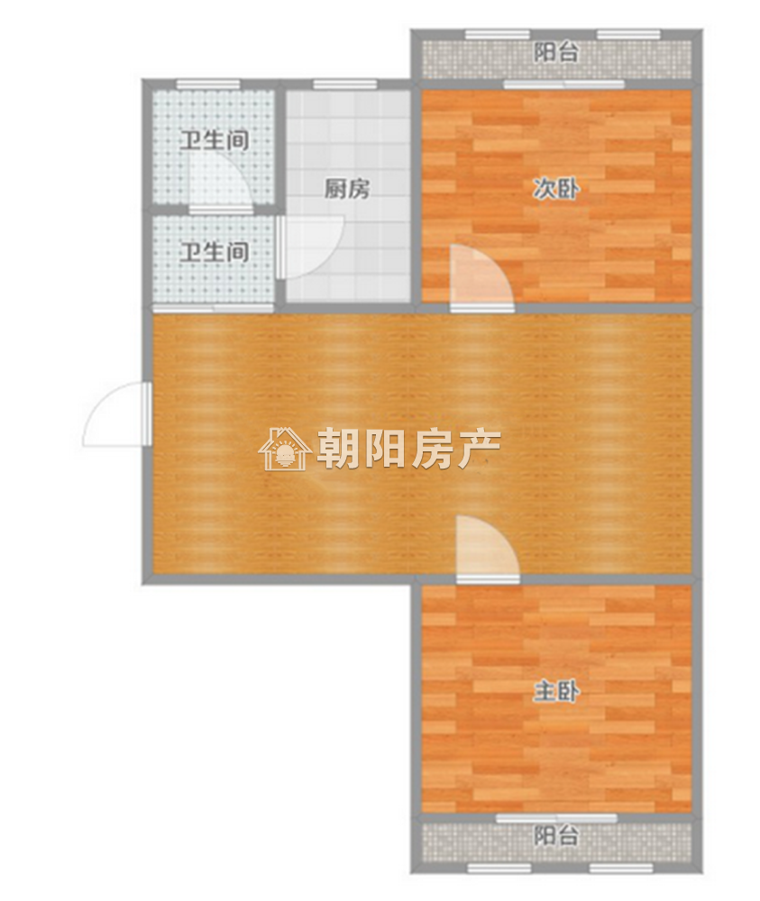 金豪阳光花园 68平 南向两室 满两年 错层结构
