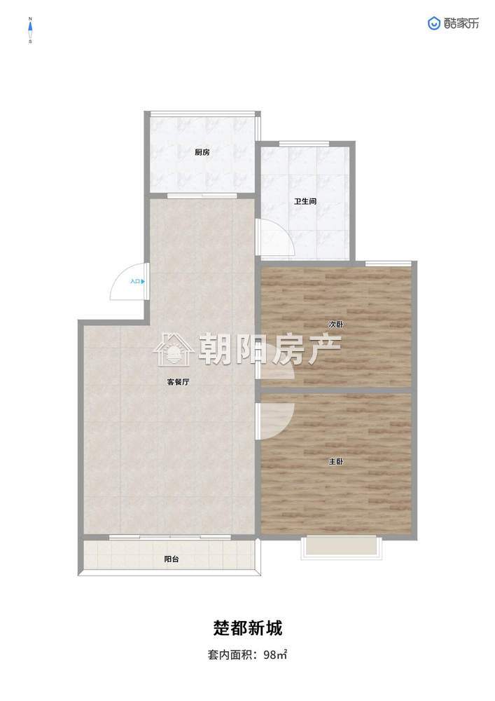 楚都新城 85平 朝南两室 交通便利 学区房 随时看房