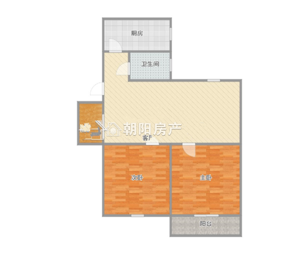 针织厂北 67平 南向两居 交通便利 学区房