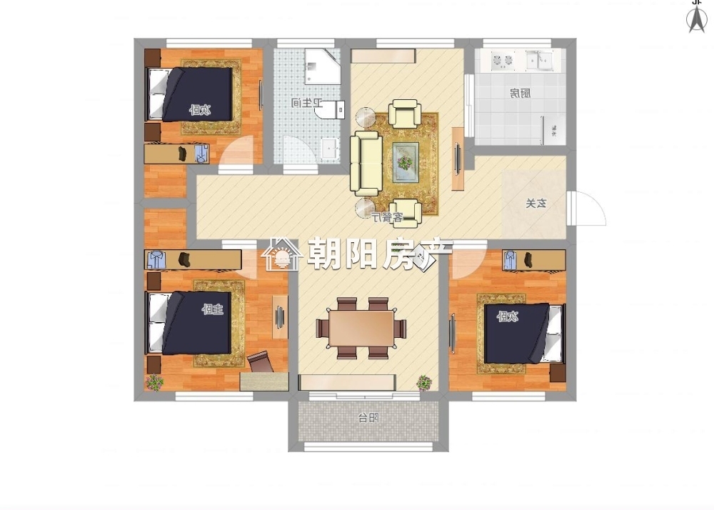 半山家园二期 104平 南向三室二厅 满两年学区房 采光好