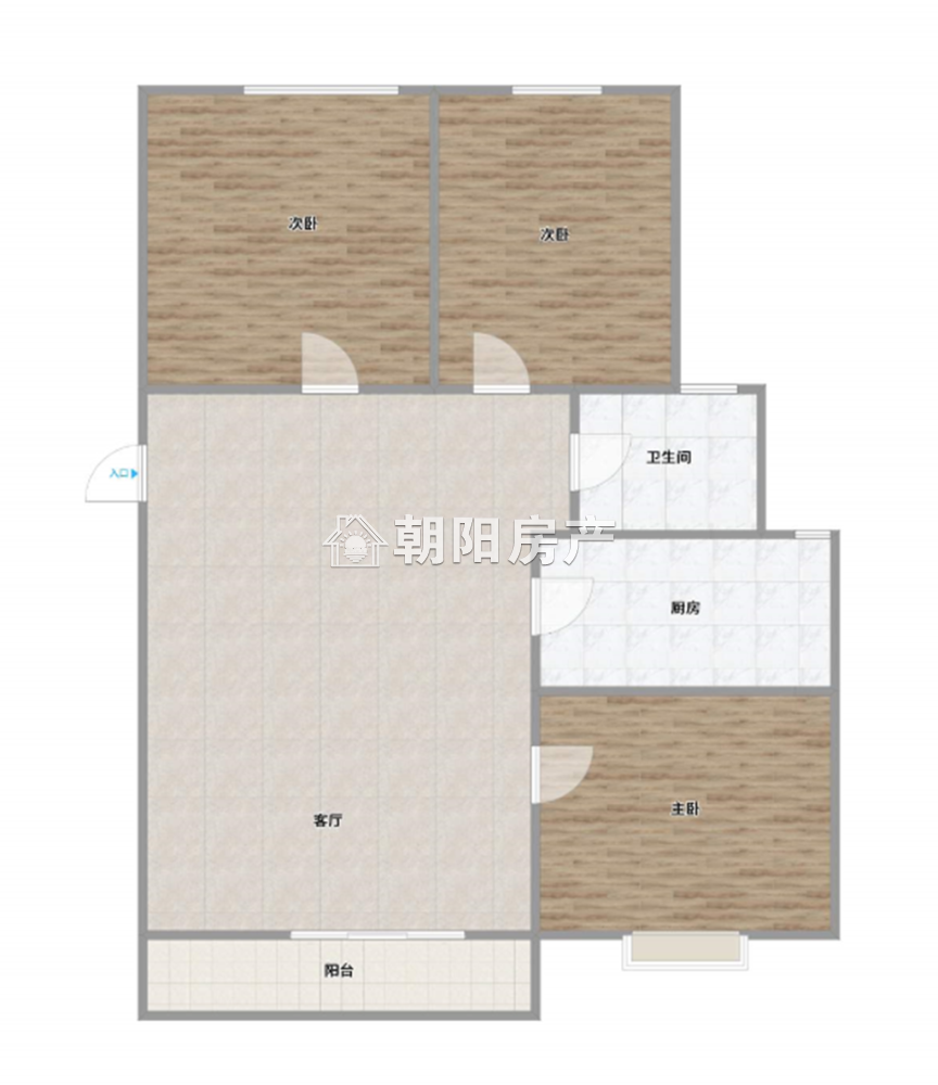 东城国际 94平 南向三室二厅 交通便利 毛坯房
