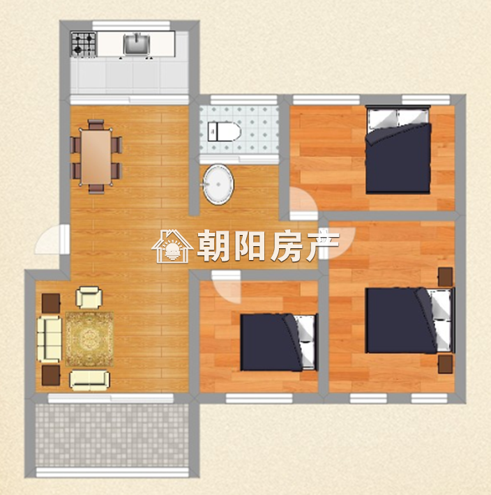 瀚城一期 116平 南向三室二厅 满两年 精装随时看房