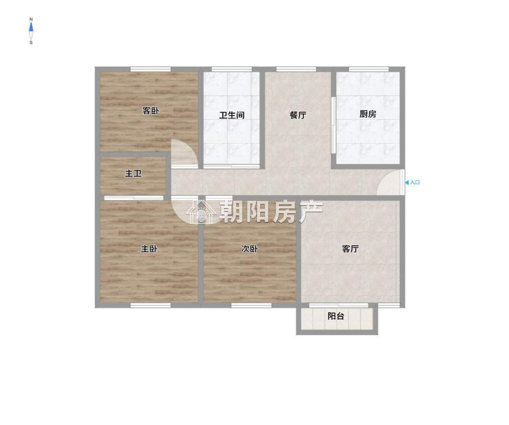 沁园小区 127平 南向三居采光好 单价6456元/平 随时看房