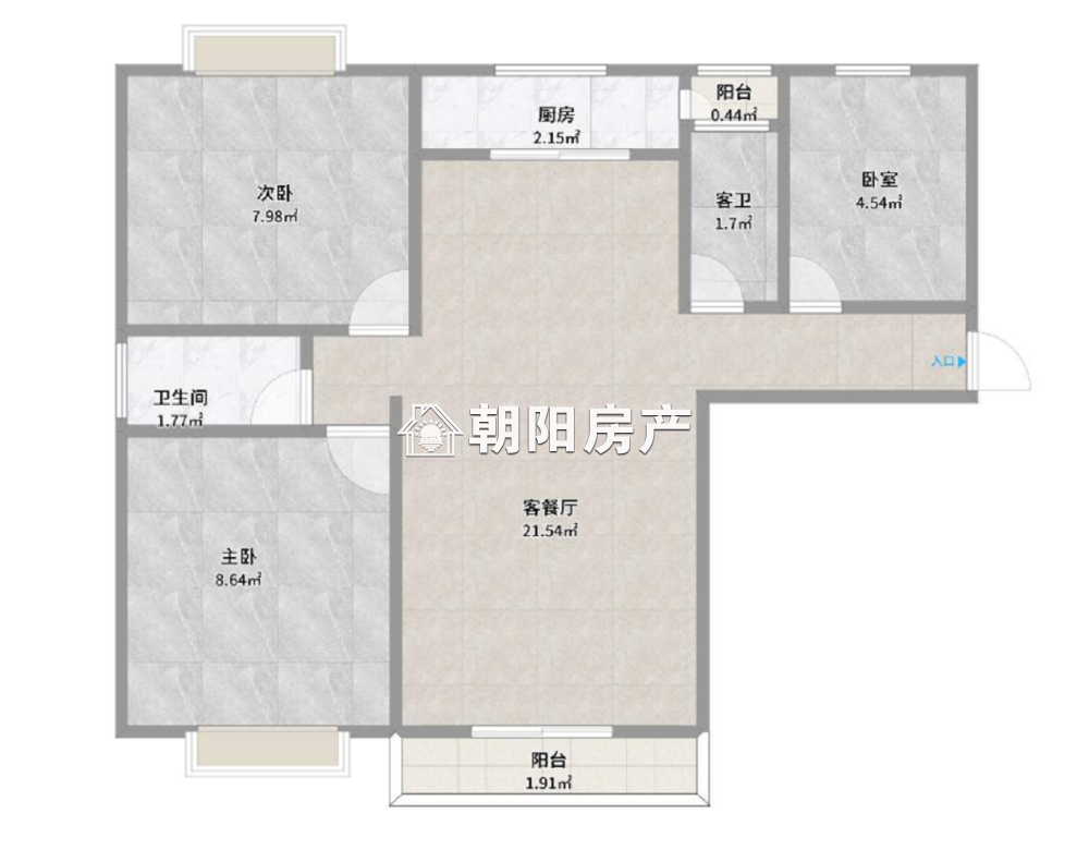 天玺国际城 115平 南向三室 满五唯一 学区房