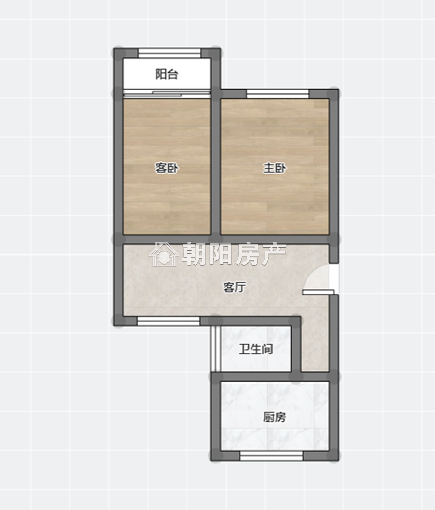 针织厂北生活区 60平 朝南两室一厅 免税 单价2583元