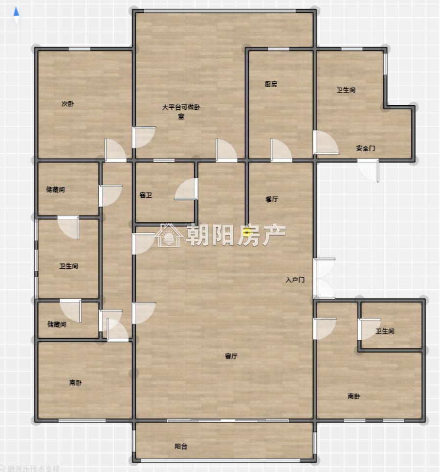 金融世家 276平 南向四室双卫 毛坯房 环境好