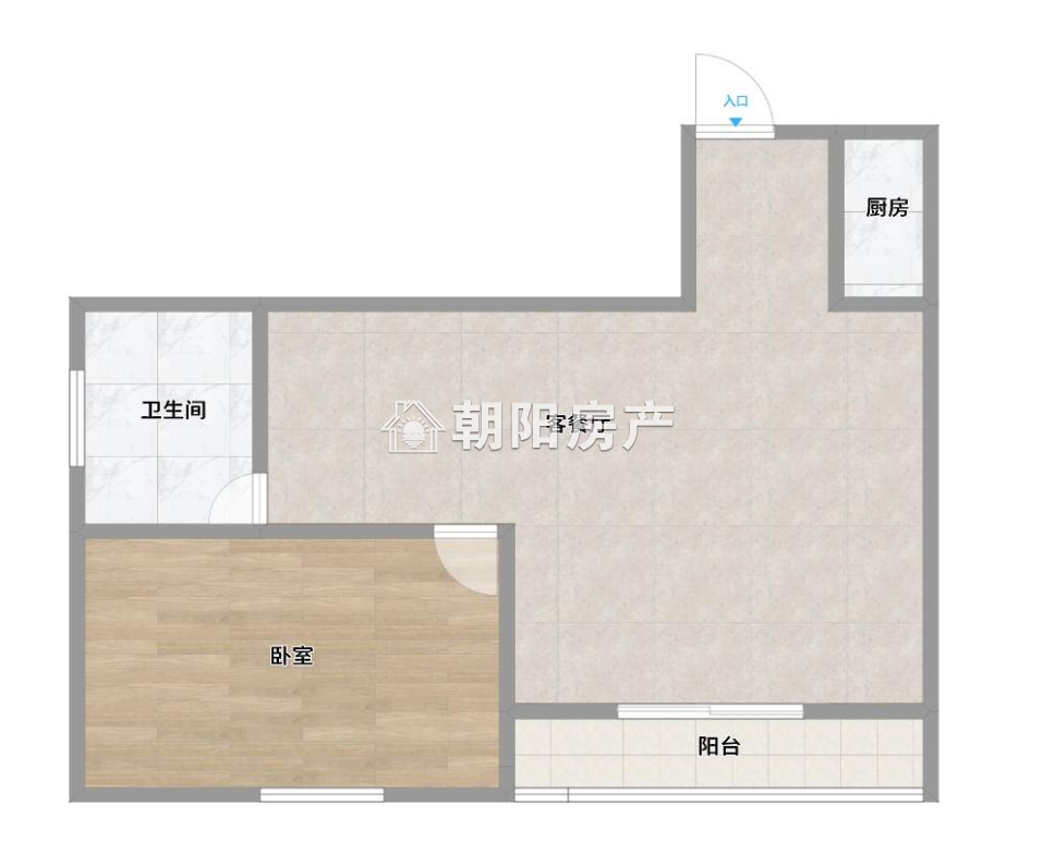 中环158 59平 朝南精装一居 满两年 交通便利