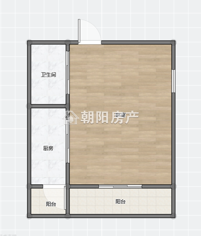 中环国际广场 45平 朝南一室 毛坯免税 2832元/平