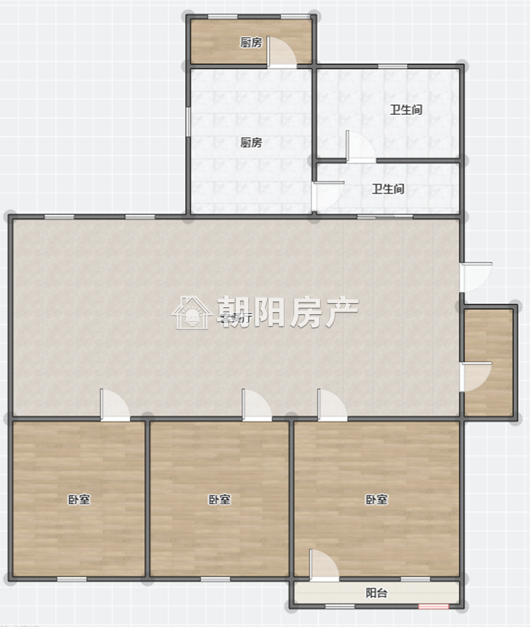 华声苑 94平 南向三室 满两年 单价3830元 简装