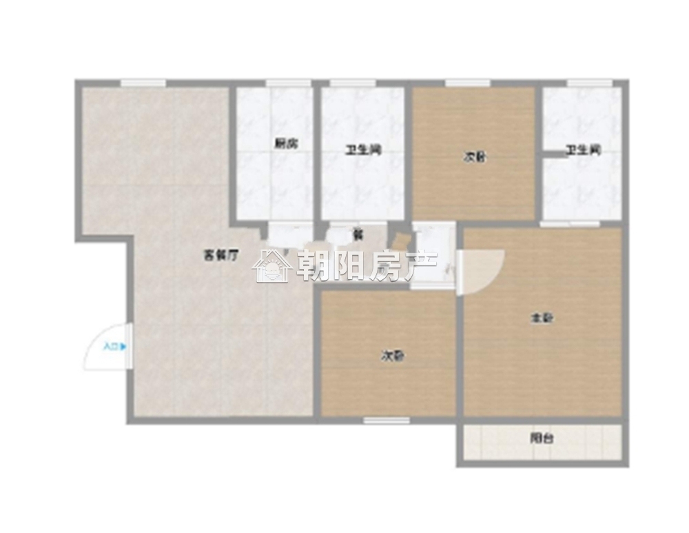 金地环球港 127平 南向三室 毛坯学区房 随时看房