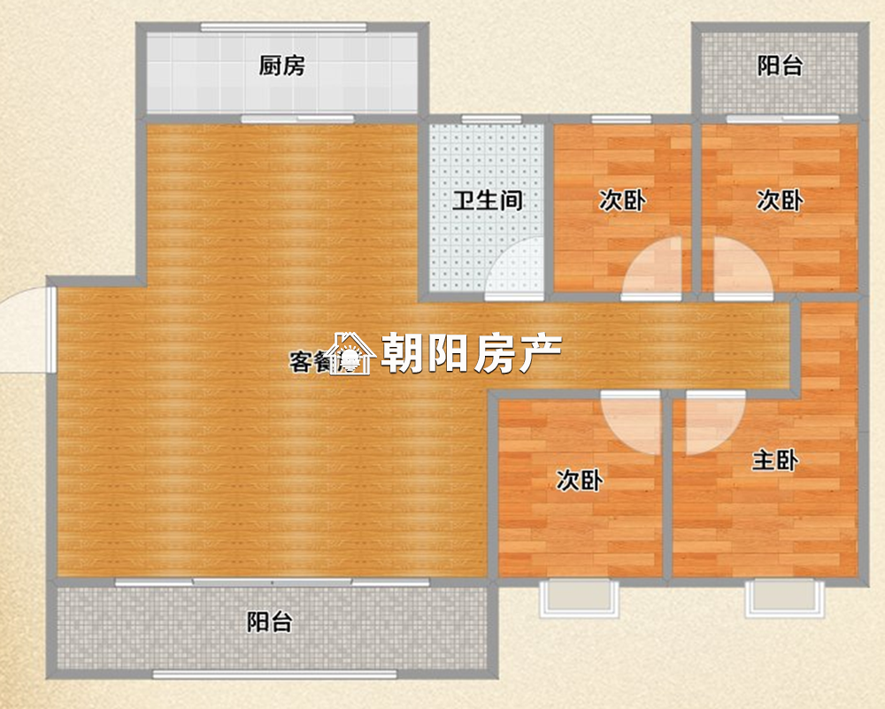 金地天悦 126平 南向四室毛坯 5714元/平 学区满两年