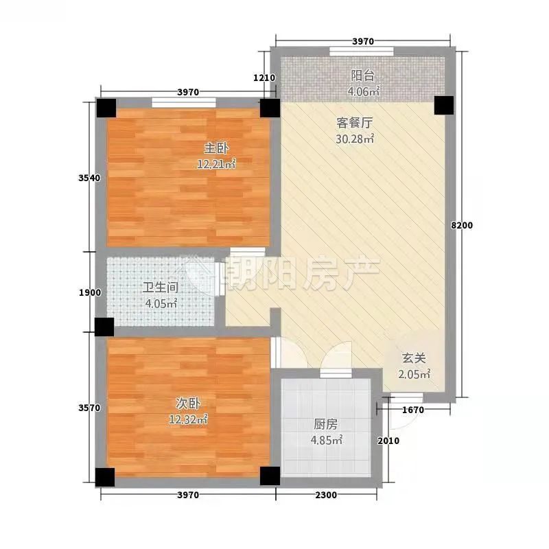 现代汉城 97平 南向精装两居 满两年 学区房
