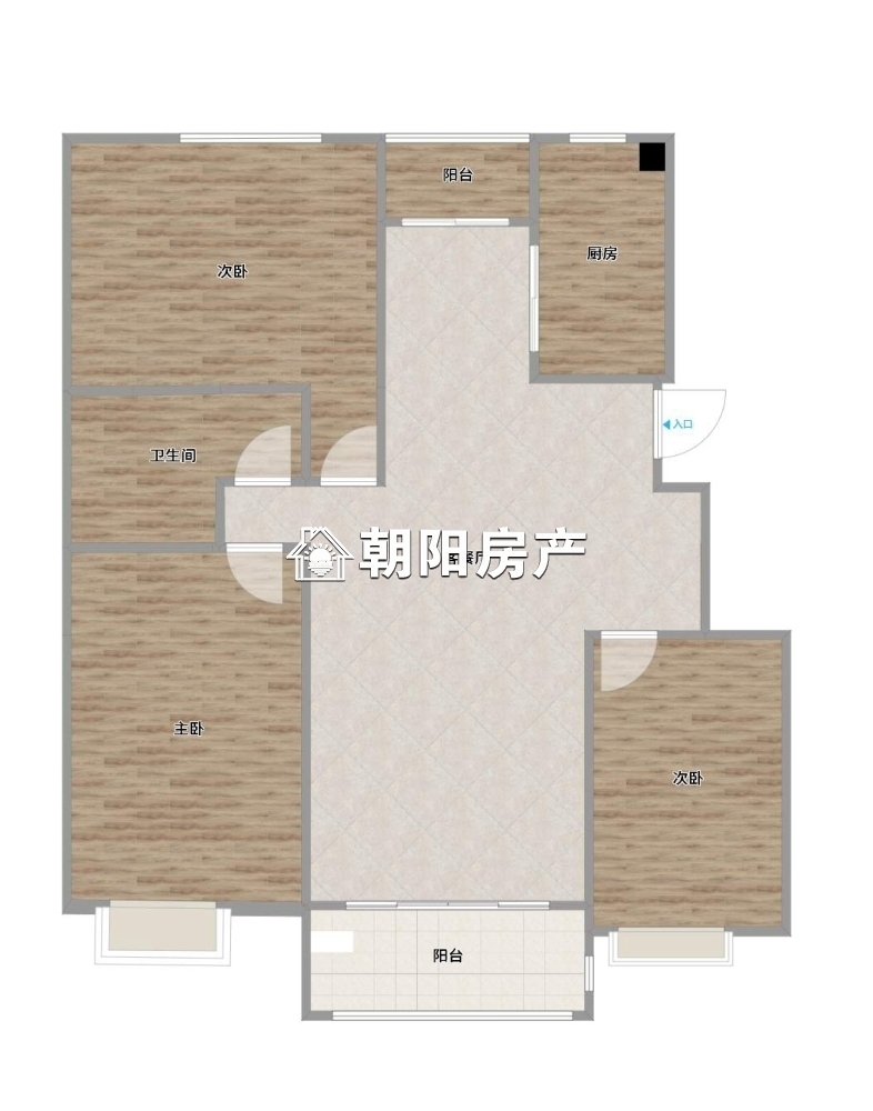 金域蓝湾 125平 南向三室二厅 学区房 满两年 毛坯随意装