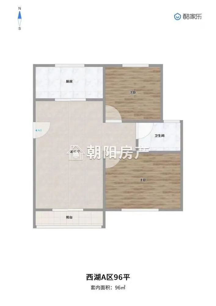 西湖花园C区 98平 南向三居 毛坯 2857元/平 采光好