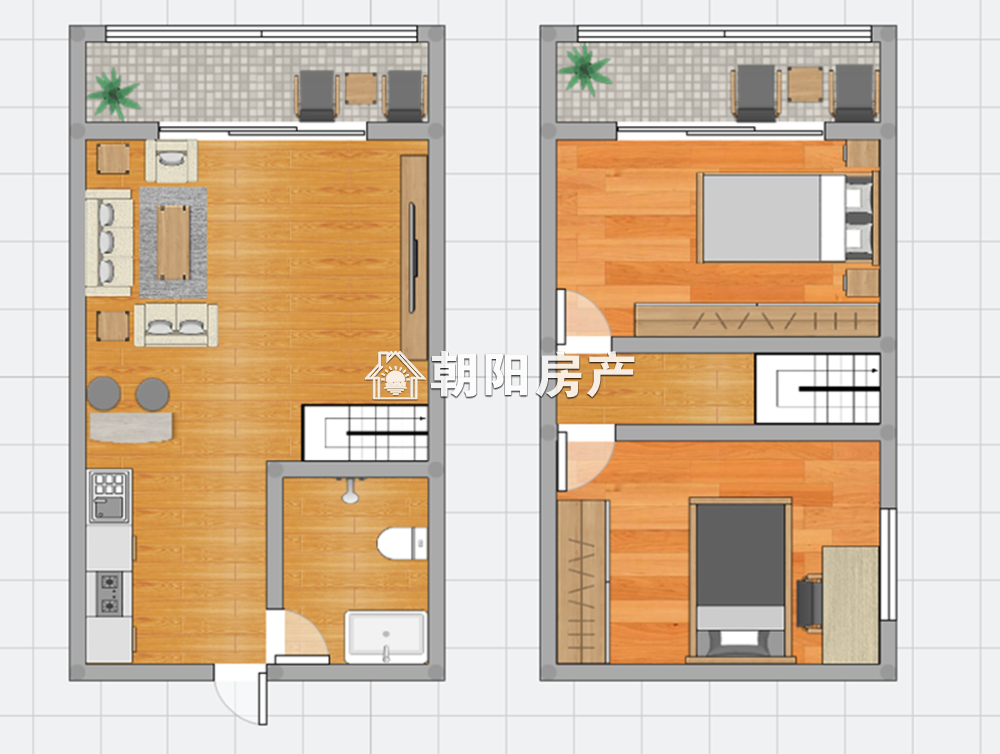 金地国际城A区 42平 复式两居 学区房 单价4714元