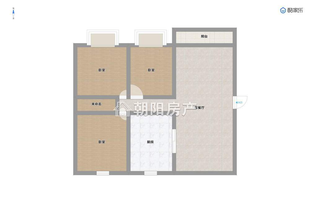 西城公馆 100平 朝南三室 满五唯一 毛坯可定制