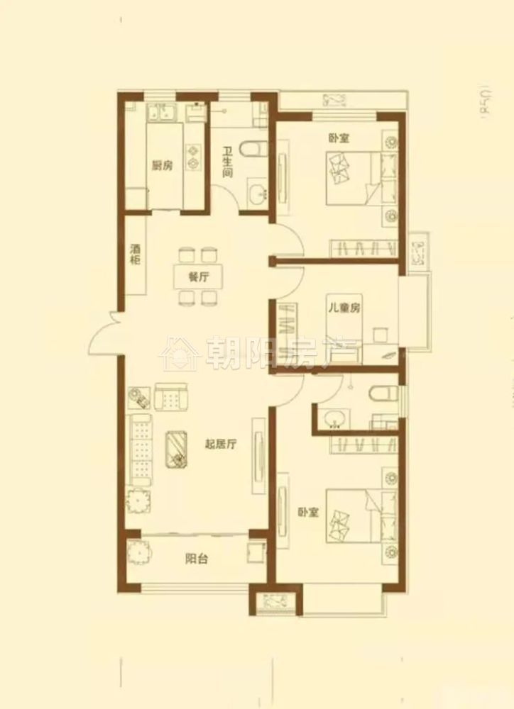 楚都新城 109平 南向三室两厅 简装 满两年 学区房
