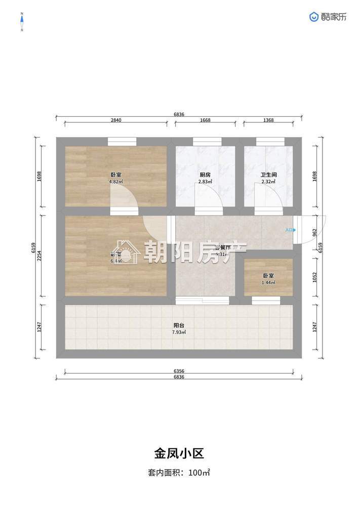 金凤小区 100平 南向三室一卫 交通便利 学区房 普装
