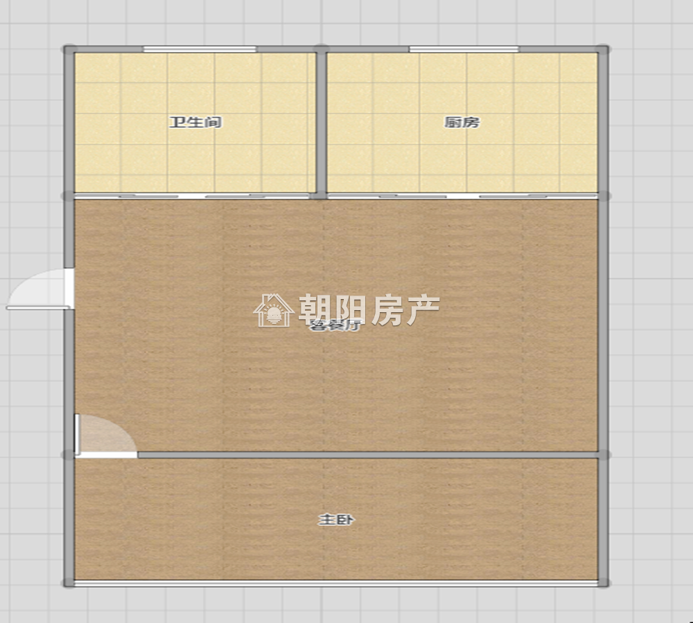 朝阳菜市场 58平 朝南一室一厅 满两年 交通便利 学区房