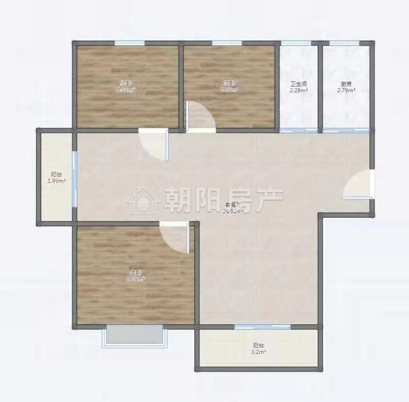 未来城 98平 南北通透三室 满两年 精装宜居