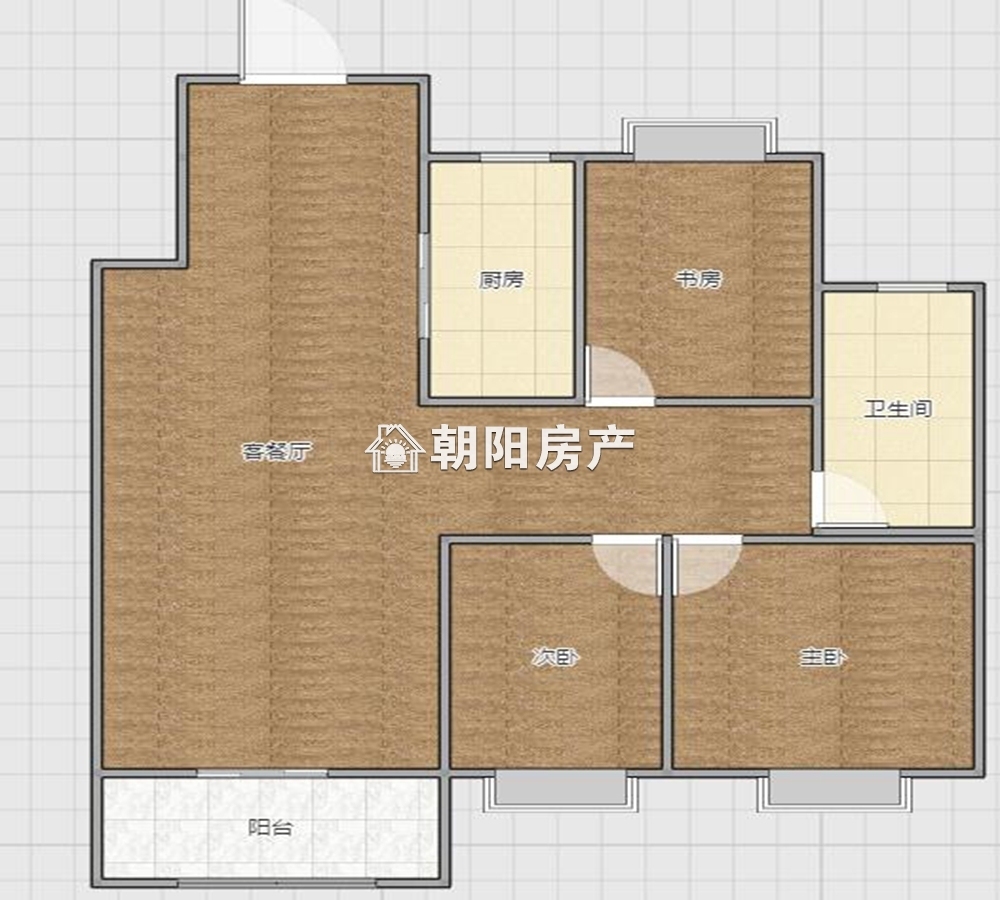 淮河新城五期 97平 精装三居朝南 满两年 5155元/平