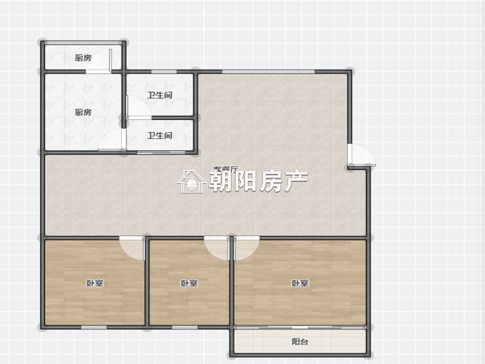 朝阳村 127平 南向三居精装 学区房 满两年