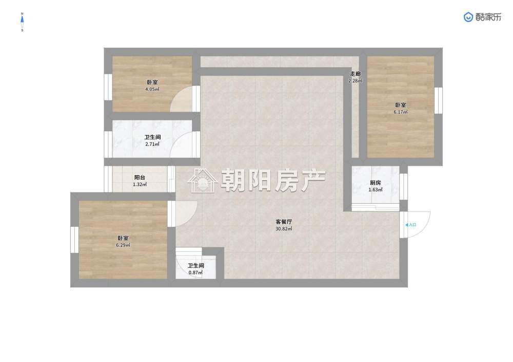 金地新天地 70平 南向三居双卫 满两年 交通便利