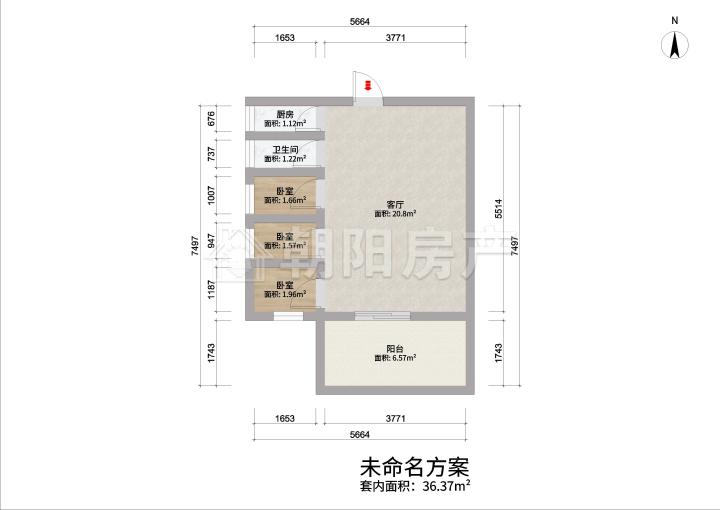 华城国际97平方简装3室二小学区房出售_9