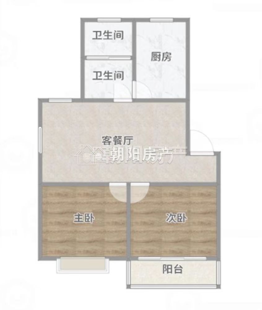 金丰易居 多层五楼 经典二居室，_10