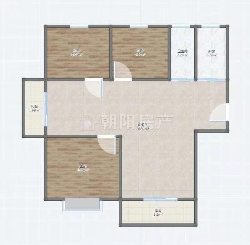 水晶城111.88平方3室精装古城学区房出售_9