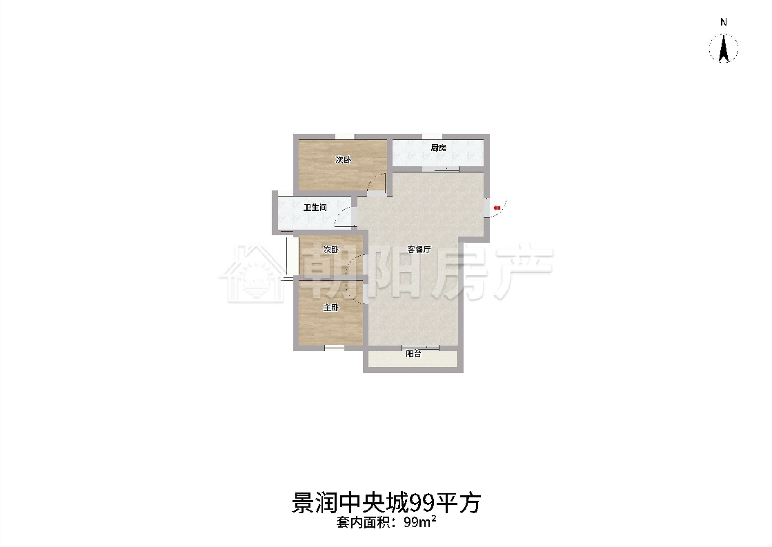 景润中央城一期98.98平米三室两厅复式精装106万_18