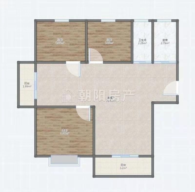 西城公馆115.7平方3室毛坯四小学区房出售_11